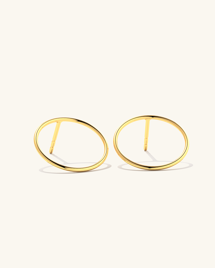 Stylish gold vermeil large earring studs for a trendy look.