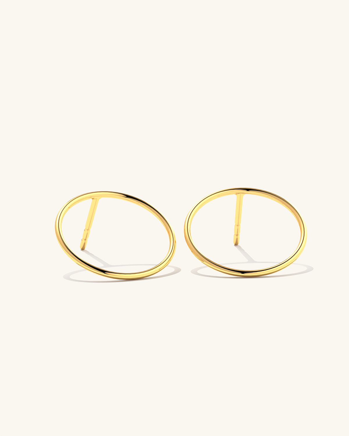 Stylish gold vermeil large earring studs for a trendy look.
