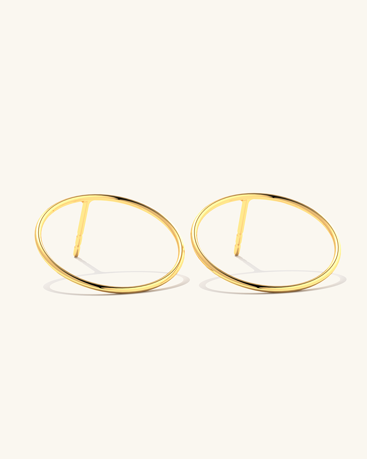 Stylish gold vermeil large hoop earring studs for a trendy look.
