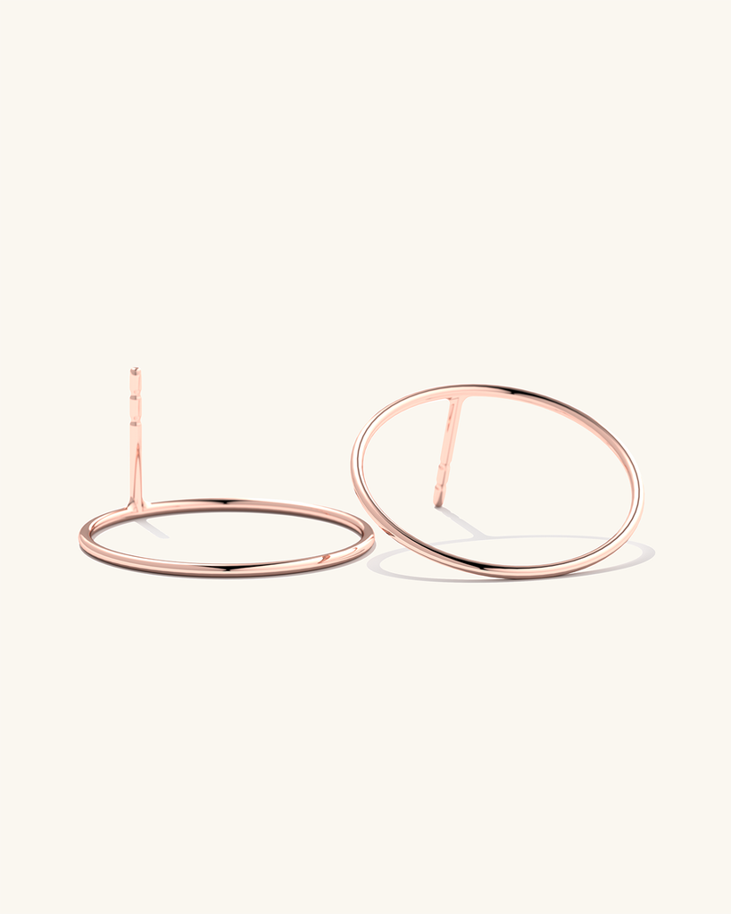 Rose gold vermeil cici large earring studs - a stylish and trendy accessory for a fashionable look.