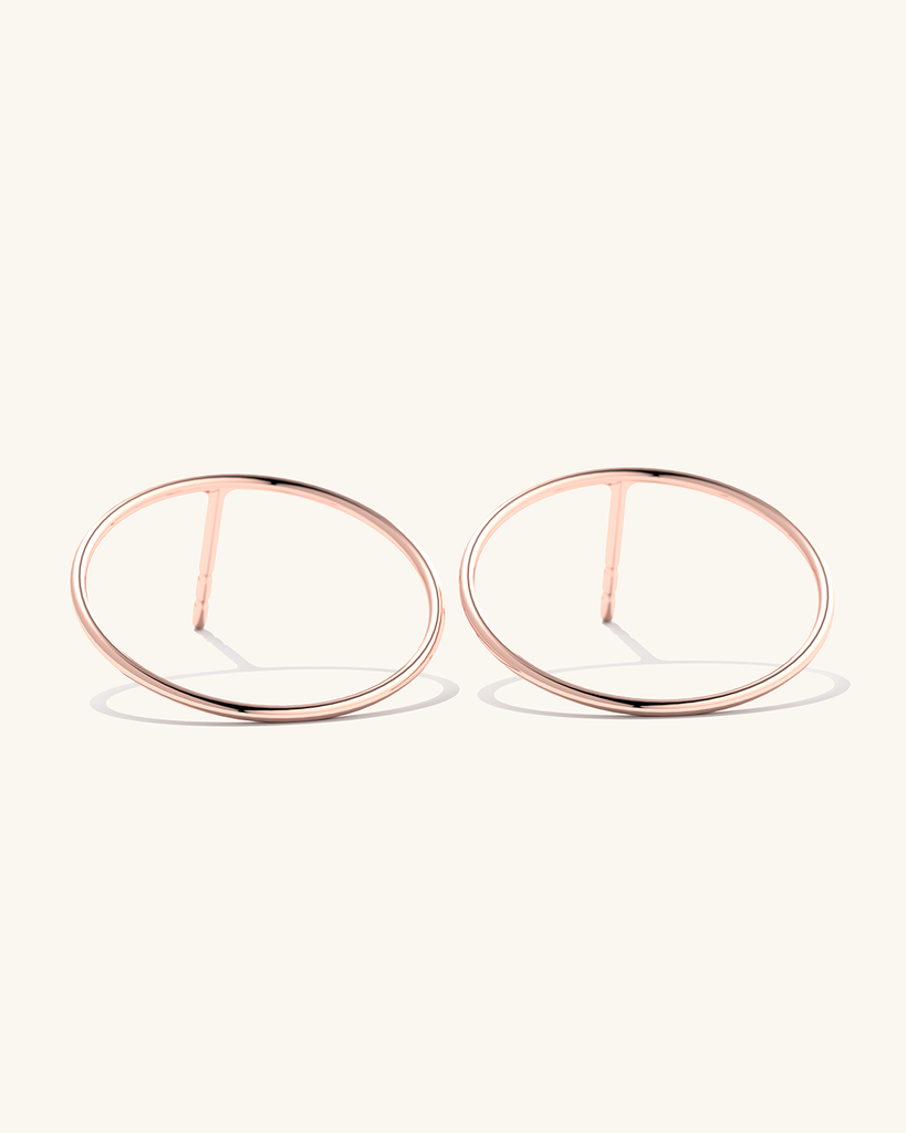 Stylish rose gold vermeil large hoop earring studs for a trendy look.