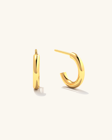 Classy gold vermeil tiny Pepa hoop earrings.