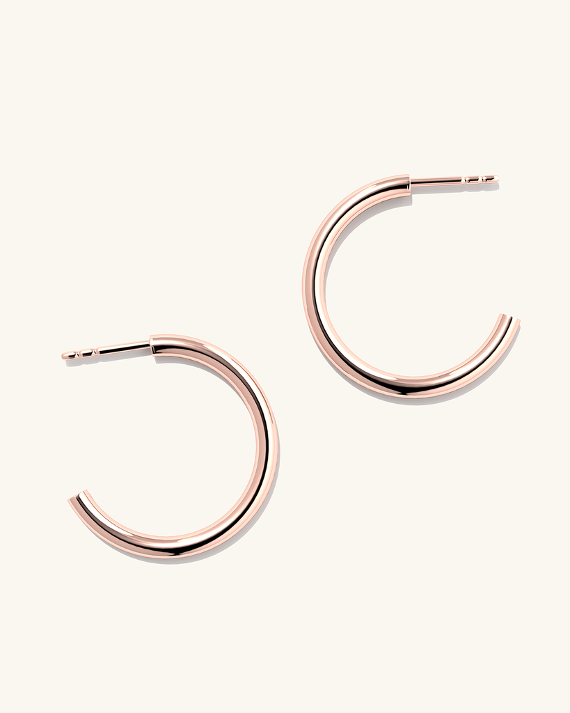 Kvaliteetsed roosa kuld vermeil suured Pepa kõrvarõngad.