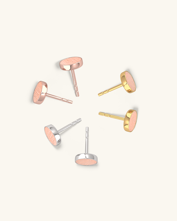 VIBE WOOD STUD EARRINGS・PEACH PINK