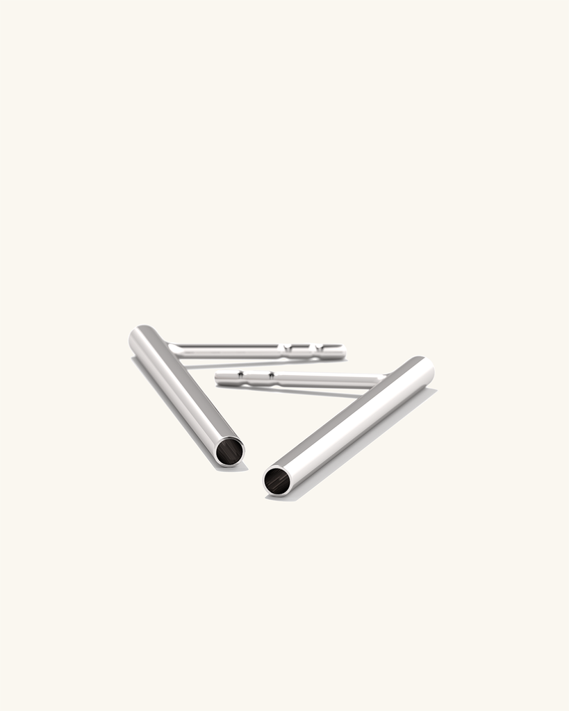 Plaatina vermeil, elegantsed Tube kõrvarõngad.