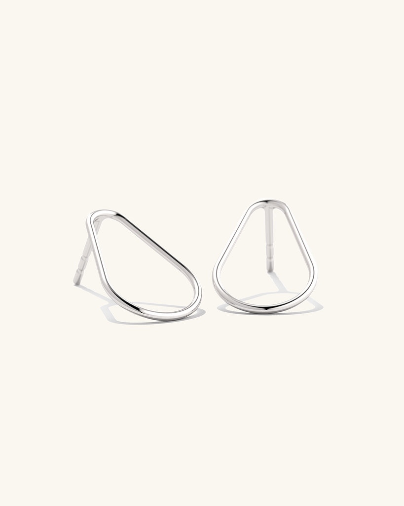 Drop Sterling Silver Earring Studs with platinum plating.