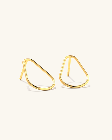 Drop Sterling Silver Earring Studs with 24k gold plating.
