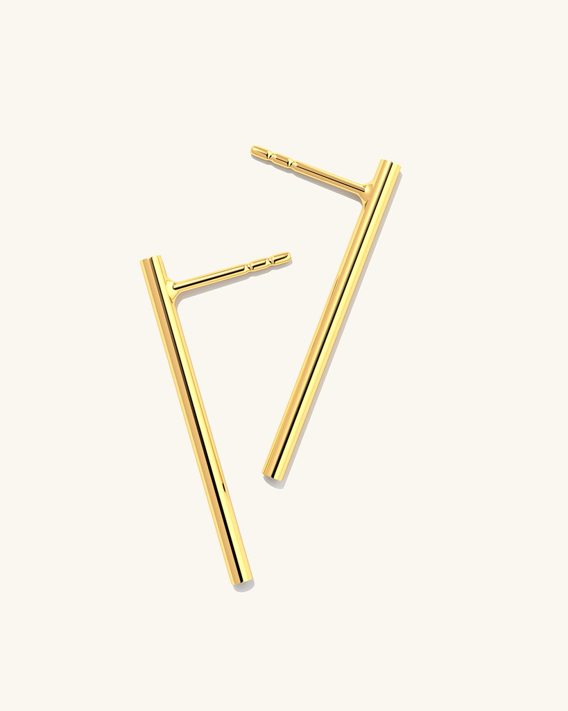 Säravad kuld vermeil torukujulised Tube kõrvarõngad.