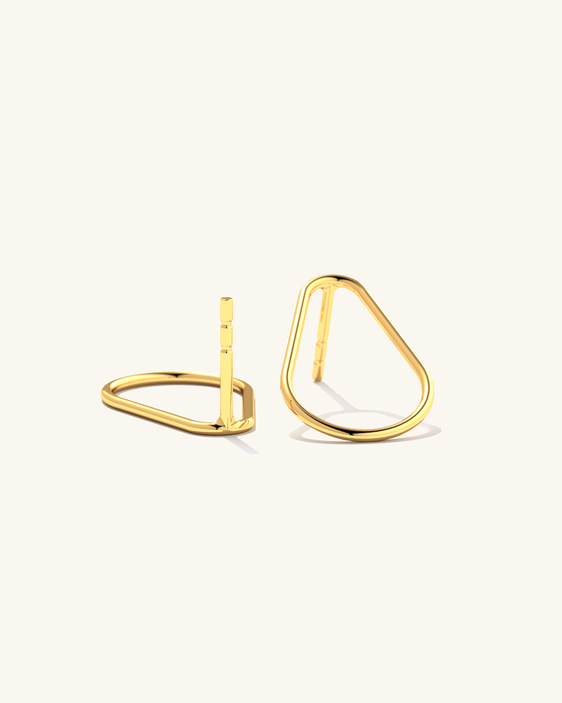 Drop shaped gold vermeil Earring Studs.