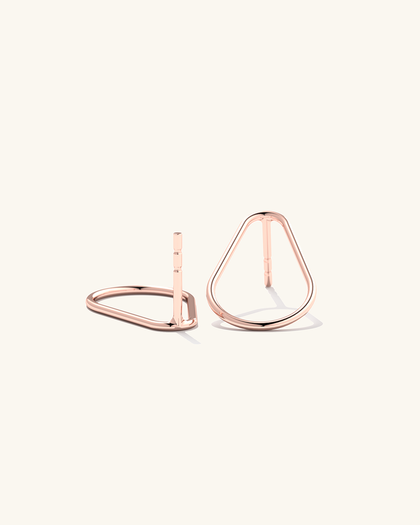Drop shaped rose gold vermeil Earring Studs.