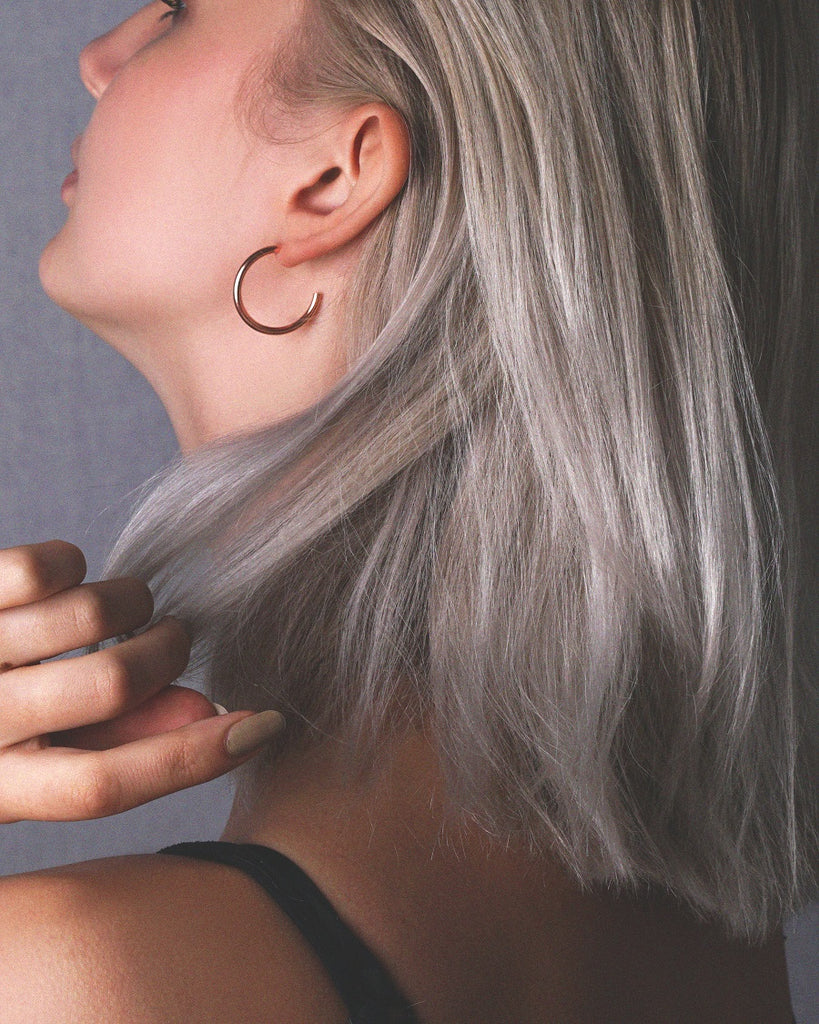 Elegantsed roosa kuld vermeil suured Pepa kõrvarõngad.